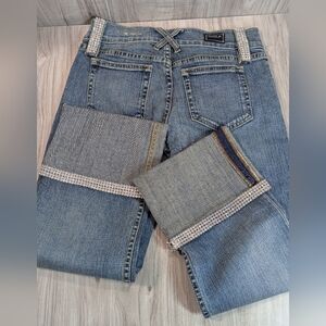 HOLIDAY JEANS! ALLEN B. Jeans Women's Size 27 Rhinestone Cuffs VTG Y2K